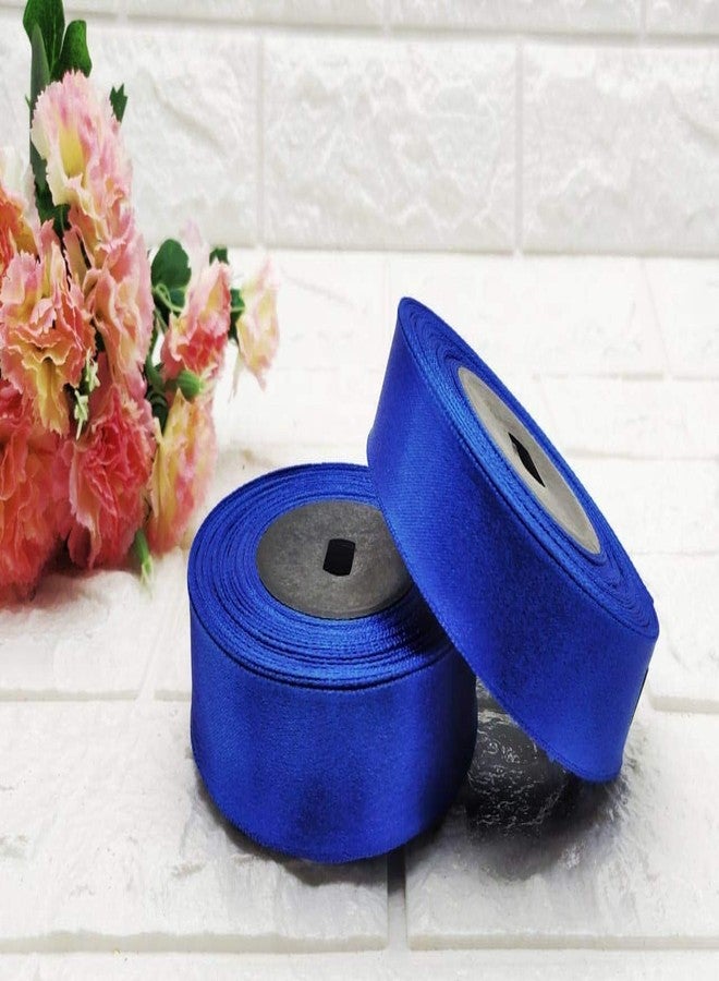ProKart 25mm (0.25 inch) Dark Blue Satin Ribbon for Birthdays Gift Wrapping/Flower Making Ribbon/Party Decoration Ribbon/Bow Making Ribbon: 10 Yards (Set of 5 Rolls) - Image 1